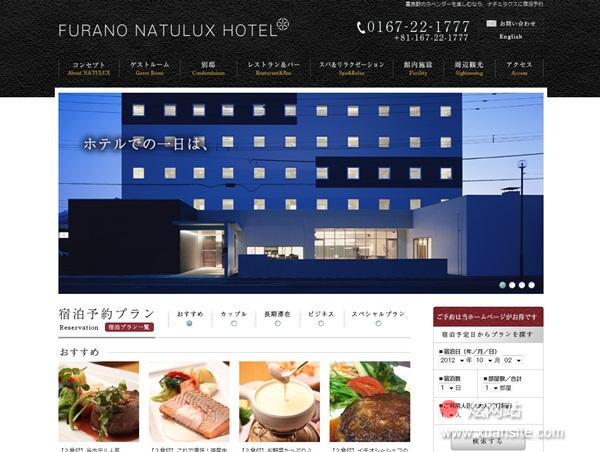 NATULUX HOTEL网站的首页截图