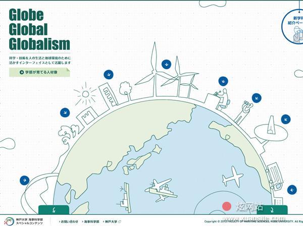 神户大学海事科学部大学院海事科网站的首页截图