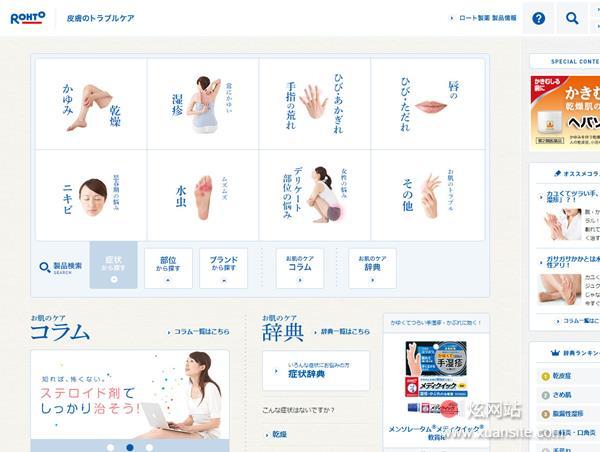 乐敦皮肤的纠纷网站的首页截图