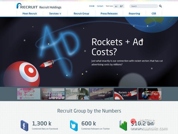 Recruit Holdings Global Website网站的首页截图