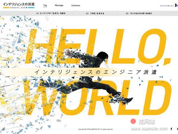 HELLO，WORLD！网站的首页截图