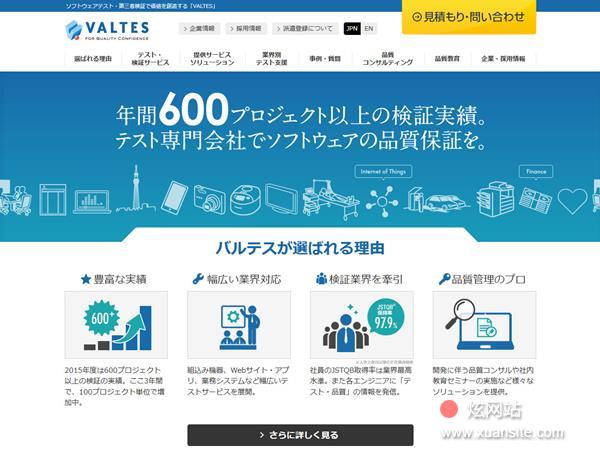 VALTES网站的首页截图